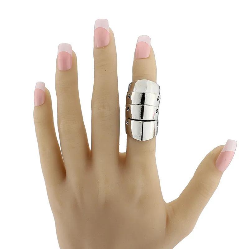 Wholesale Fashion Gothic Punk Hinged Knuckle Joint Full Finger Spike Armor Rings Claw Bulk Ring Jewelry For Men Women