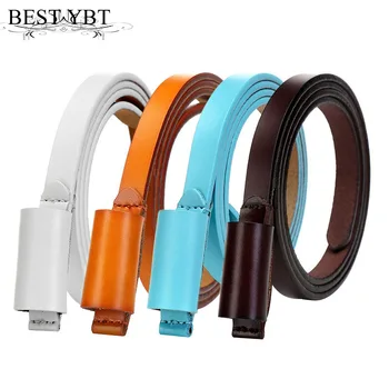 

Best YBT Women's Fashion Fine section fashion Belt Imitation leather Smooth buckle Women Belt Knotted casual skirt Belt