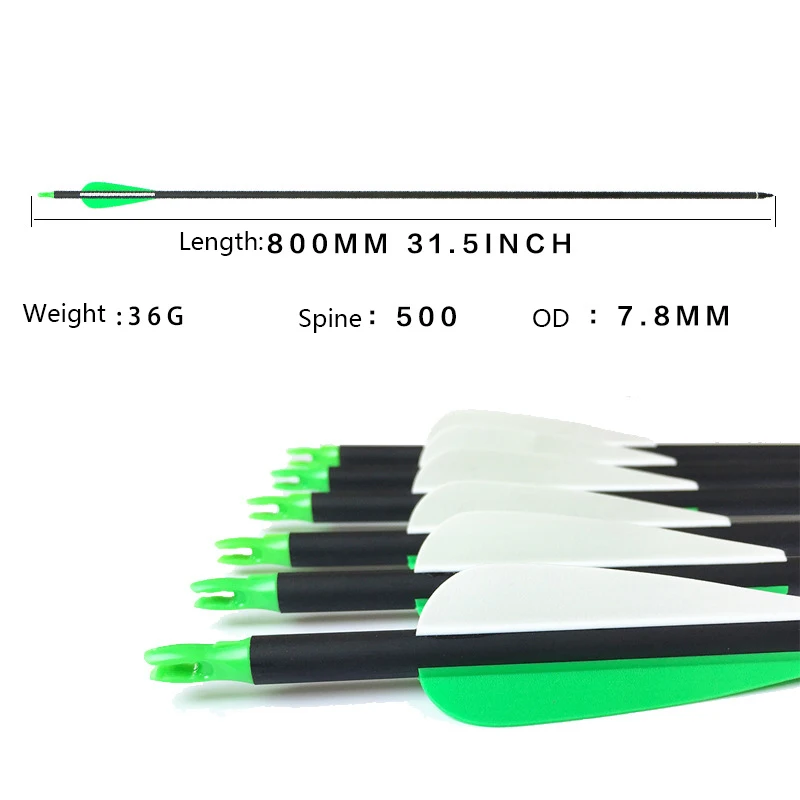 

12pcs 31.5" Archery Hunting Arrows Crossbow Rescure Compound Carbon Arrow with Replaceable Arrowheads For Shooting Hunting