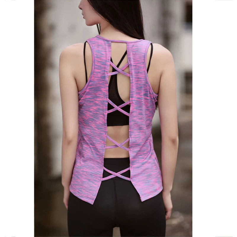 

New sport shirt women Beauty back fitness sport top sleeveless summer sexy T-shirt I-word back yoga tops