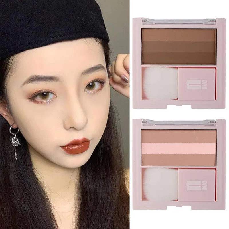 

3 Colors 3D Highlighter for Face Makeup Stick Cream Texture Contour Makeup Highlighter Bronzer Powder Palette Make Up TSLM1