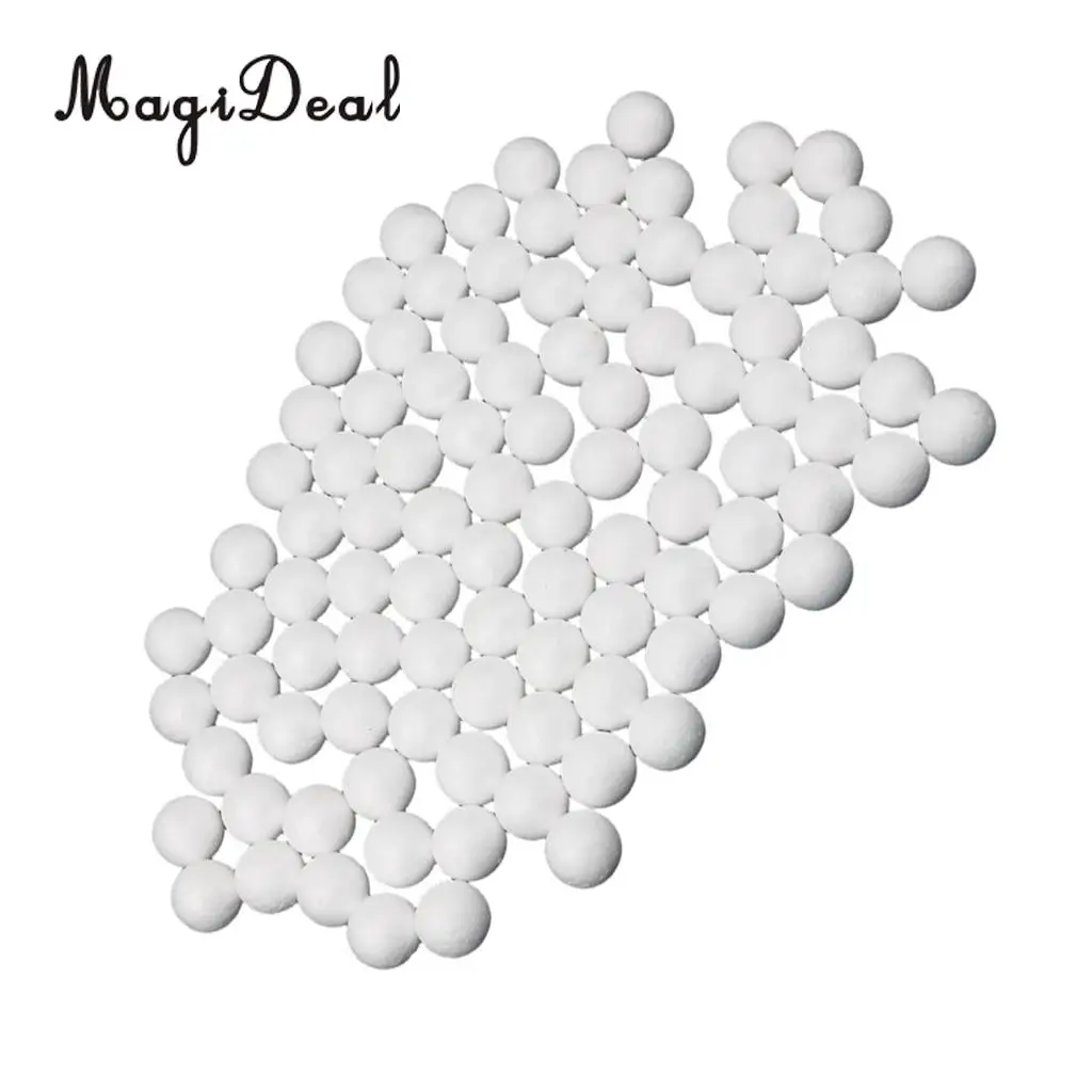 MagiDeal 100pcs  Modelling Craft Polystyrene Foam Balls for DIY Christmas Party Decoration Supplies Gifts25mm -White 