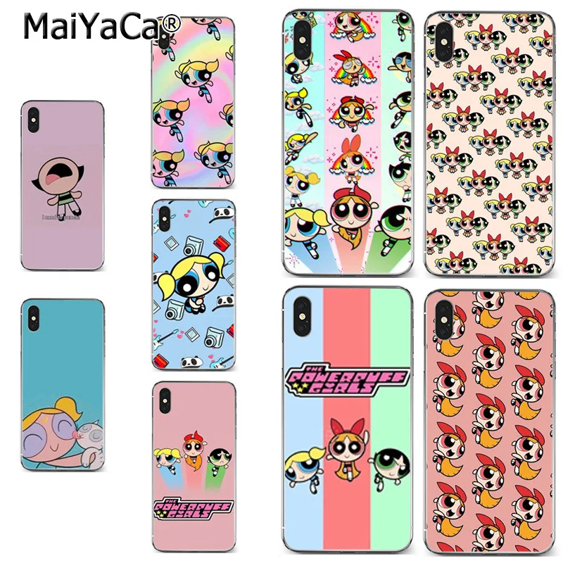 

MaiYaCa For Cute The Powerpuff Girls Novelty Fundas Phone Case Cover for iPhone X XS MAX 5 6SPLUS 7 8plus case Coque funda