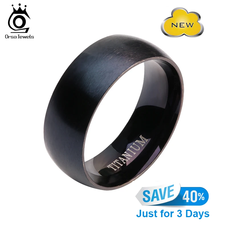 ORSA JEWELS 2019 New Arrival 100% Allergy Free Stainless Steel Rings for Men and Women Hot Sale Black Men Ring Wholesale OTR01