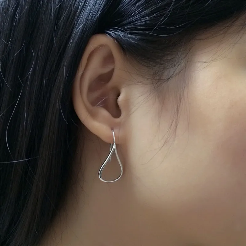 Jsmpfy joyas de плата 925 Серьги Новый Стильный 100% пробы серебро нерегулярные полый круг