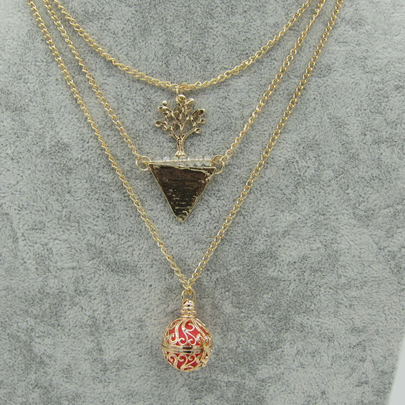 2017 new golden design three layered chain with lovely charms and locket felt and lava ball essential oil diffuser necklace essential oil diffuser necklace diffuser necklacedesigner necklace aliexpress us 3 5 2017 new golden design three layered chain with lovely charms and locket felt and lava ball essential oil diffuser necklace essential oil