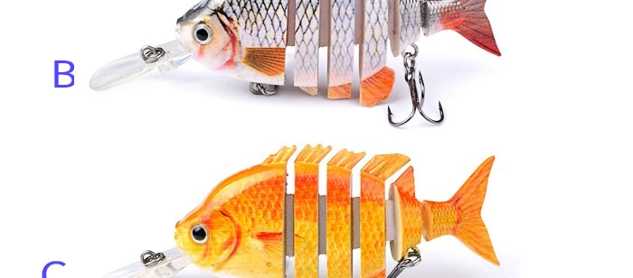 Fishing Lures Jointed Bionic 6 Segments 10cm 13.6g Artificial Lures Perch Walleye Pike Sunfish Hard Bait Fishing Tackle  (8)