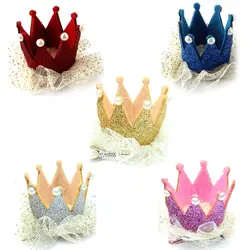 Современный орнамент аксессуары для детей шпильки Принцесса Корона принцессы с жемчугом зажим для волос для детский праздничный костюм