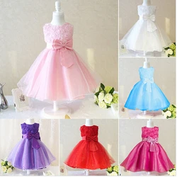 

Hot retail !! 2015 New style black party girl with blue bow dress princess dress children 9 color mk-22