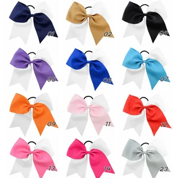 

12pcs/lot 8 Inch Girls Swallow Tail Dovetail Ribbon Bowknot Barrettes Forked Tail Elastic Hair Rope Bow Band Hair Accessory A191