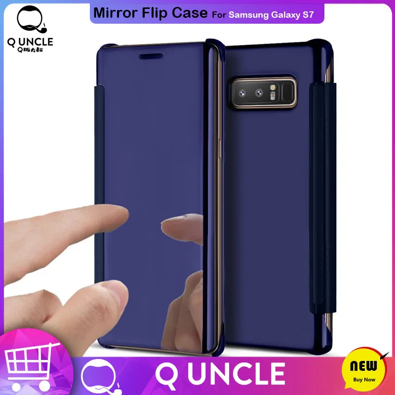 

For Samsung Galaxy S7 Edge Mirror Smart Flip Case Coque Cover For Samsung S7 Phone Cases Smart Clear View Cover