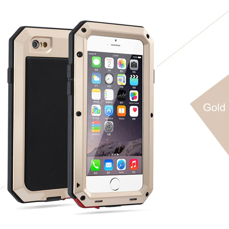 Luxury Doom Armor Life Shock Dropproof Shockproof Metal Aluminum + Silicone Protective Case for IPhone 8 7 5 5S SE X 6 S 6S Plus