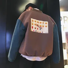 2017 Winter New Men’s Fashion Cotton-padded Back Printing Jacket Clothes Loose In Warm Casual Thicken Baseball Nice Coats M-2xl