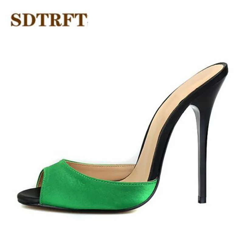 SDTRFT Plus:45 46 47 48 49 50 Summer Slingbacks Sandals Ladies Stilettos 14cm thin High-Heeled sexy shoes woman Peep Toe pumps