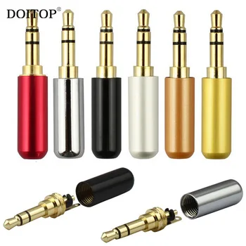 DOITOP 4pcs For DIY Stereo Headset Earphone 3.5mm Audio welding head headset Plug Audio Jack Gold-plated Adapter Earphone plug