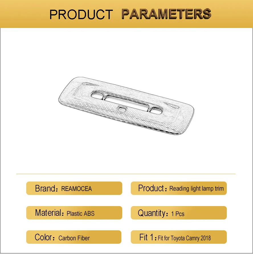 Reamocea For Toyota Camry 2018 Carbon Fiber Car Back Rear Tail Reading Switch Button Light Lamp Frame Trim Decoration Cover (14)