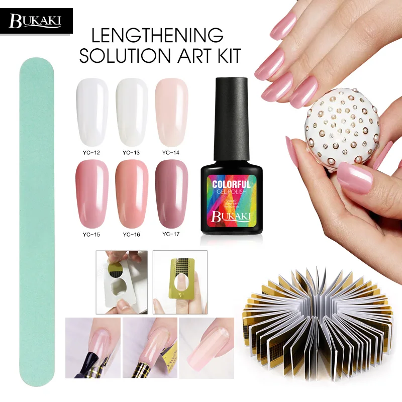 

BUKAKI 3pcs UV Builder Gel Poly Gel Varnish Nail Builder Nail Extension UV Gel Long-lasting Nail Art Design Manicure Kits