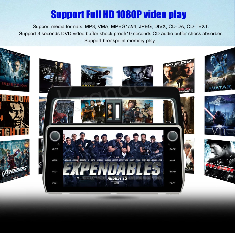 Excellent Krando Android 7.1 10.1" full touch car navigation radio gps for toyota prado 2018 multimedia system WIFI Bluetooth Playstore 10