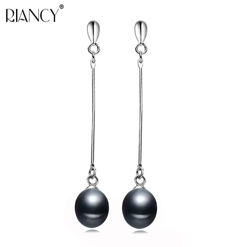 New Arrival fashion High quality Natural freshwater black pearl Earrings For Women 925 Sterling Silver Luxury Jewelry Gift pirmian new arrival green flower earrings s925 silver fresh water pearl women jewelry