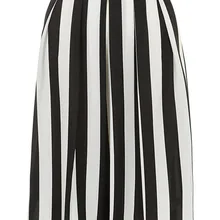 Настройка лето Стиль Женская мода Повседневная Плюс Размер 3XS-9XL черно-белую полоску юбка миди плиссированные длинные шифоновые юбки Saias
