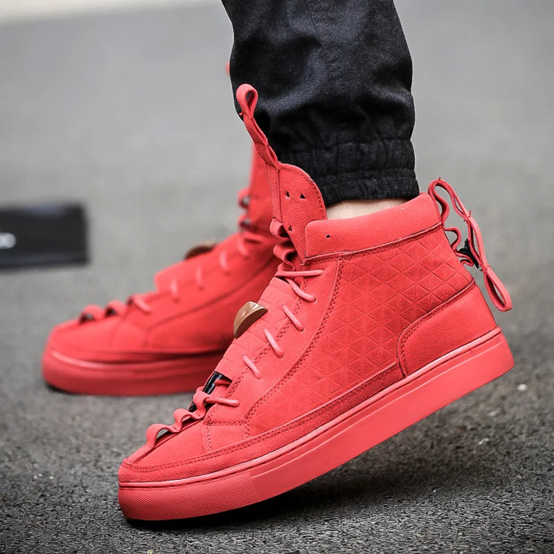 cheap High Top Hip Hop Shoes Men Casual Shoes Breatheable Lace Up Casual Male Footwear Zapatos De Hombre Male Scarpe
