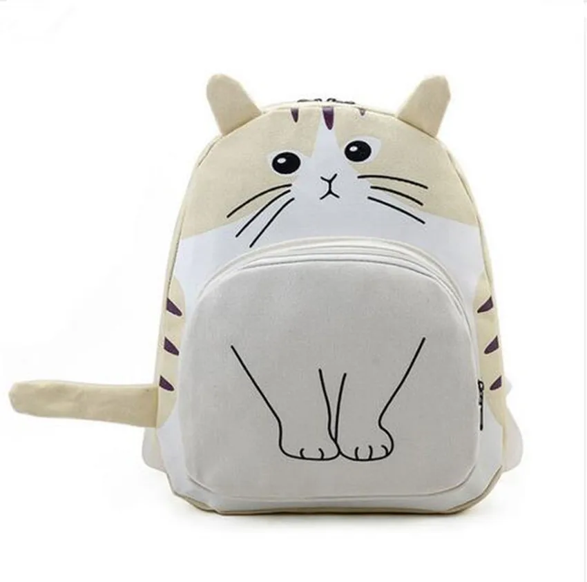Aliexpress.com : Buy New Women Canvas Backpack Lovely Cat Printing ...