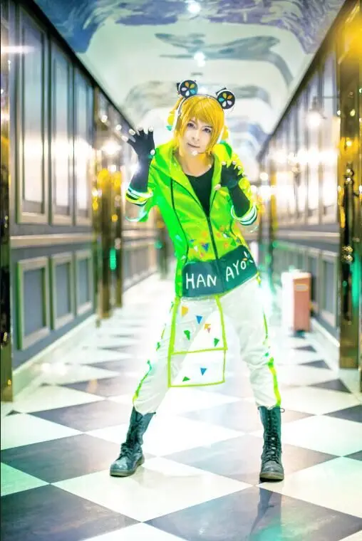 

Anime! Love Live! Cyber Idolized Koizu Hanayo Male Custom Size Uniform Cosplay Costume shirt+coat+trousers+gloves+belts