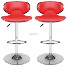 Homdox 1 Pair 360 Degree Swivel Bar Chair Faux Leather Kitchen Breakfast Bar Stool Chrome Base Adjustable Lift Chair N30*