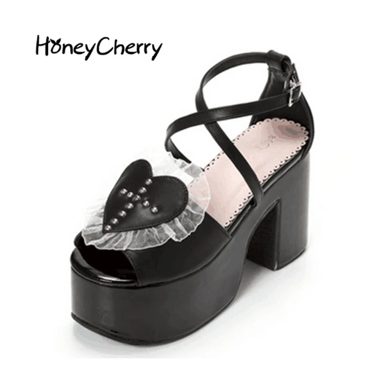 Japan Harajuku Princess Lolita Cross Strap Waterproof Super Love Lace