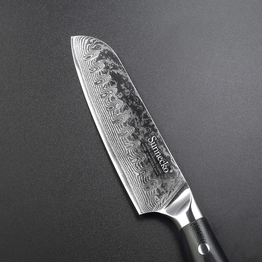 SUNNECKO " дюймовый дамасский нож сантоку японский VG10 стальной сердечник бритвы острое лезвие кухонные профессиональные ножи шеф-повара G10 Ручка