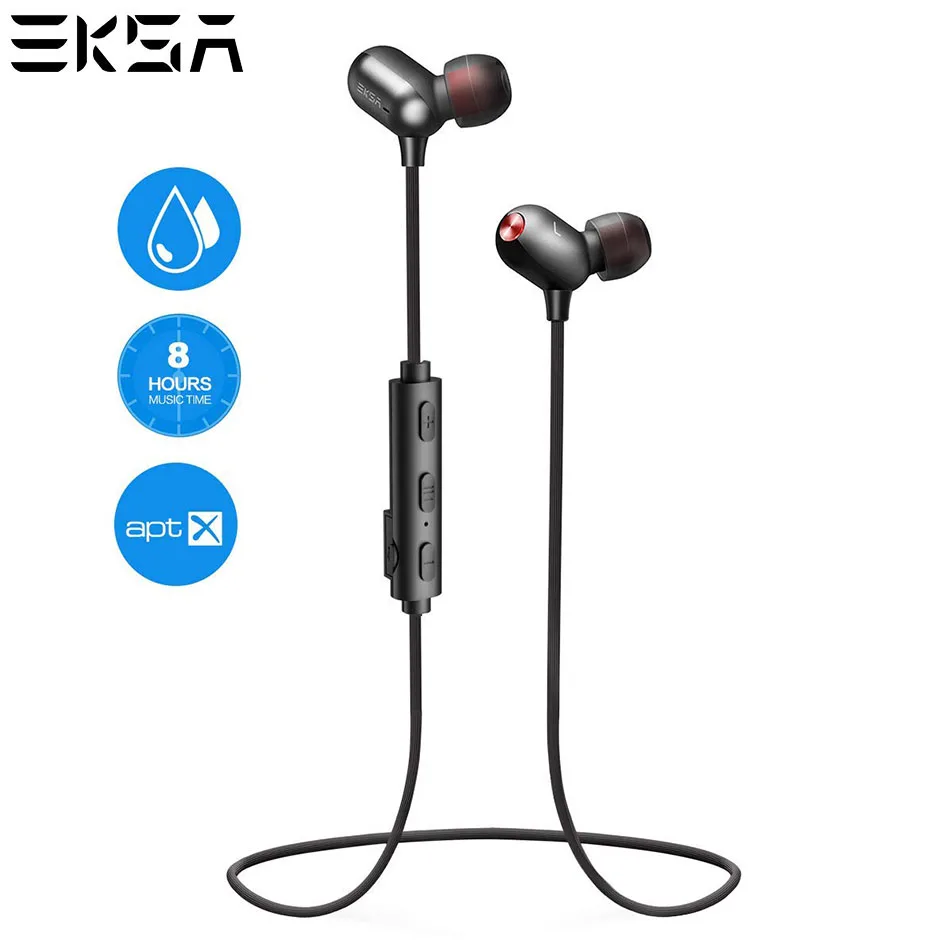 EKSA Bluetooth наушники беспроводные BT 4 1 IPX7 водонепроницаемые магнитные вкладыши