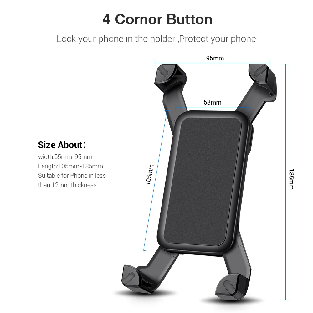 KISSCASE Fahrrad Telefon Halter Für iPhone Samsung Universal Mobile Handy Halter Bike Lenker Clip S