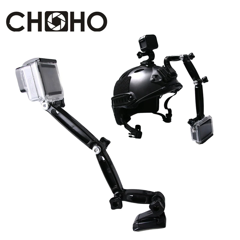3 2 1 Casco de rotación de 360 grados base de montaje de brazo con palo de 3 M para GoPro Hero 3