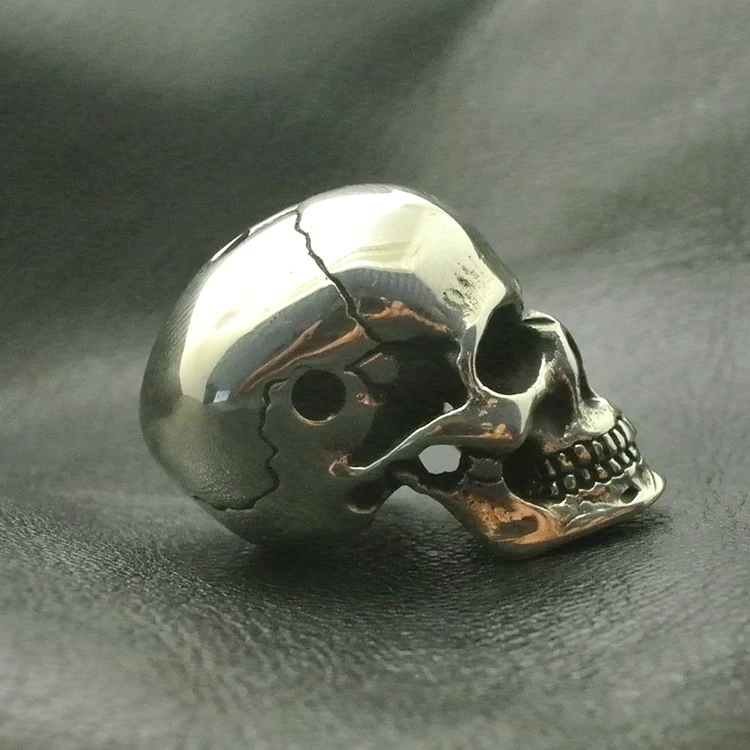 White Fine Polishing Brass Skull Head Three Links DIY Pendant Umbrella Pendants Personalized Accessories EDC Knife Beads