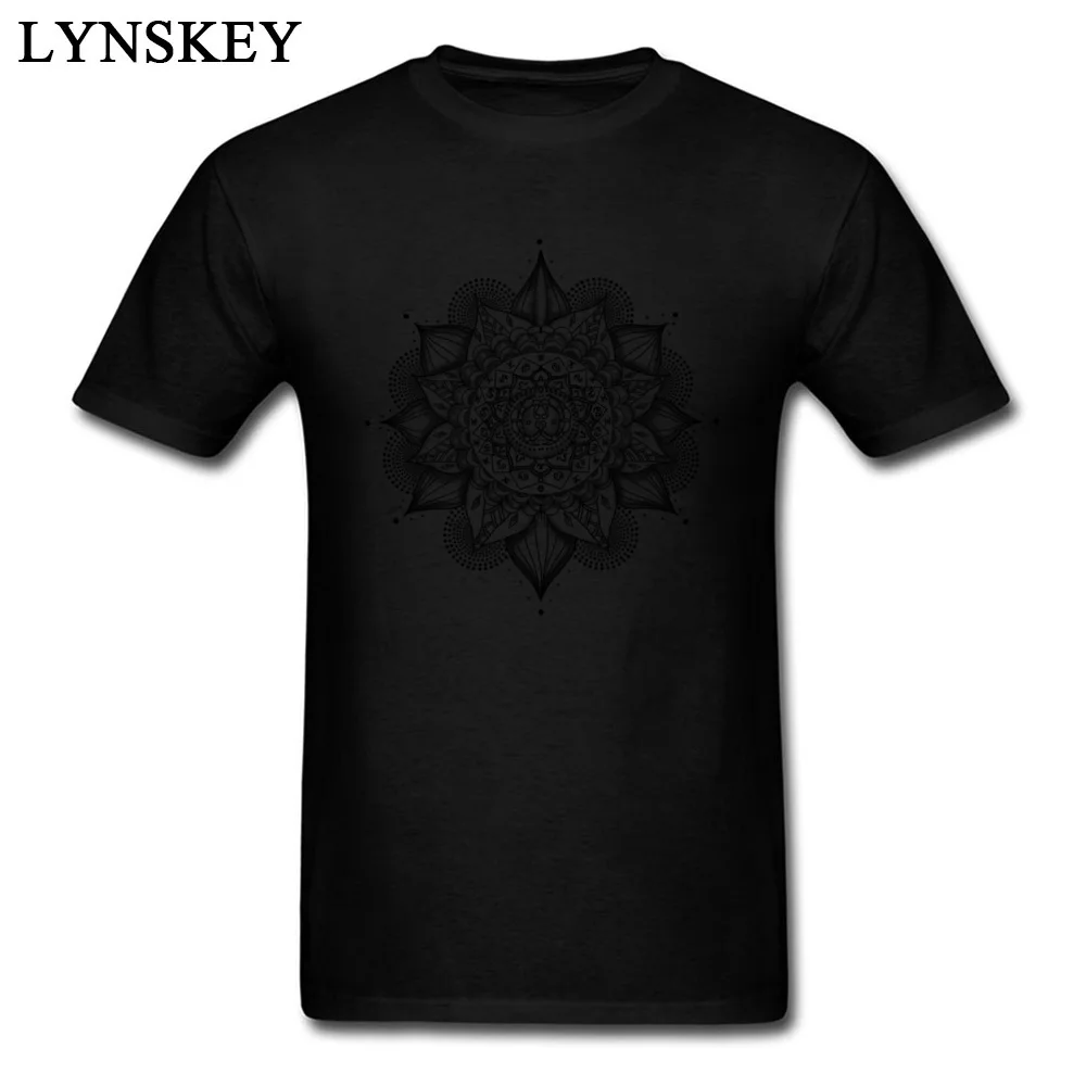 Gift T-Shirt for Male Short Sleeve Faddish Crewneck All Cotton Autumn Tops Shirt Printed On Tee Shirts Top Quality Free Shipping 7-2-mandala-tattoos-picture black