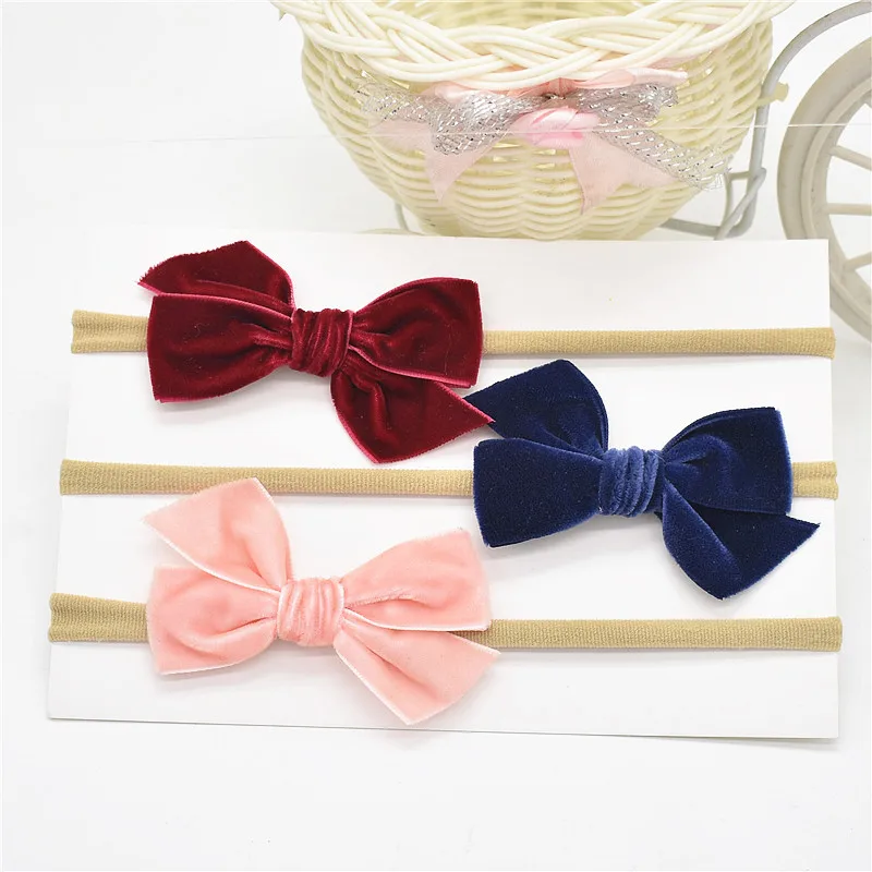 

shoes for girls nylon bows the head bandage on head elastic bow Hairband for child day hair Baby Super Soft Headband