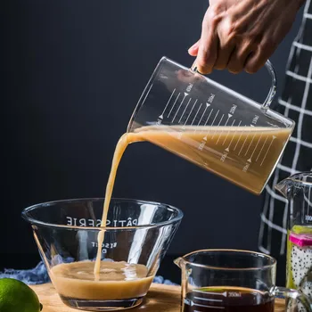 

Unibird 1Pc High Borosilicate Glass Measuring Cups Thicken Heat Resistant Baking Scale Cup for Milk Water Kitchen Scale Tool