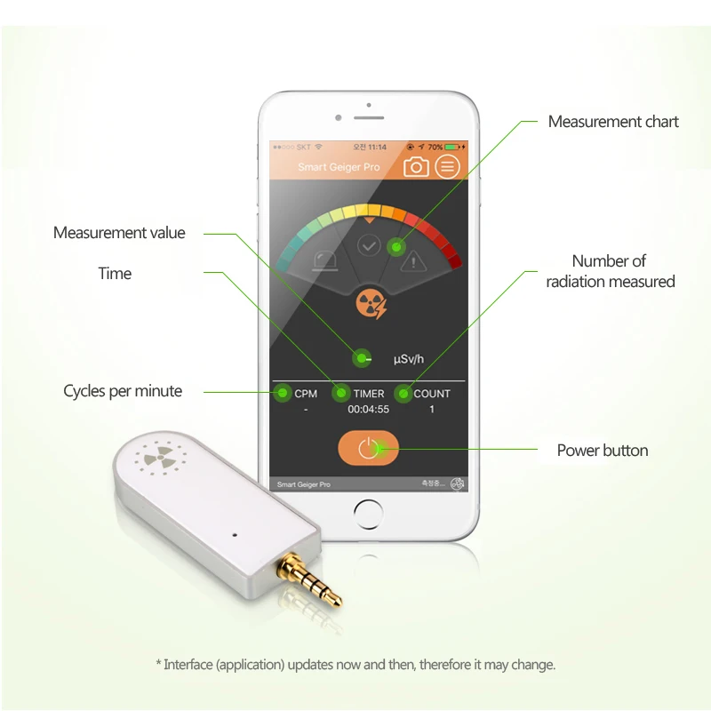  Wireless Bluetooth Smart Geiger Pro Nuclear Gamma X-ray Radiation Detector Counter for Smartphone A