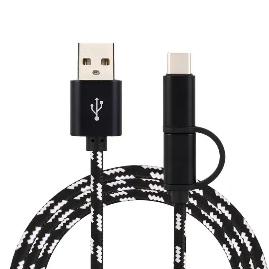 2 в 1 Micro USB и usb type C адаптер кабель для зарядки данных Micro usb type C телефонный кабель для samsung Xiaomi OnePlus huawei и т. д