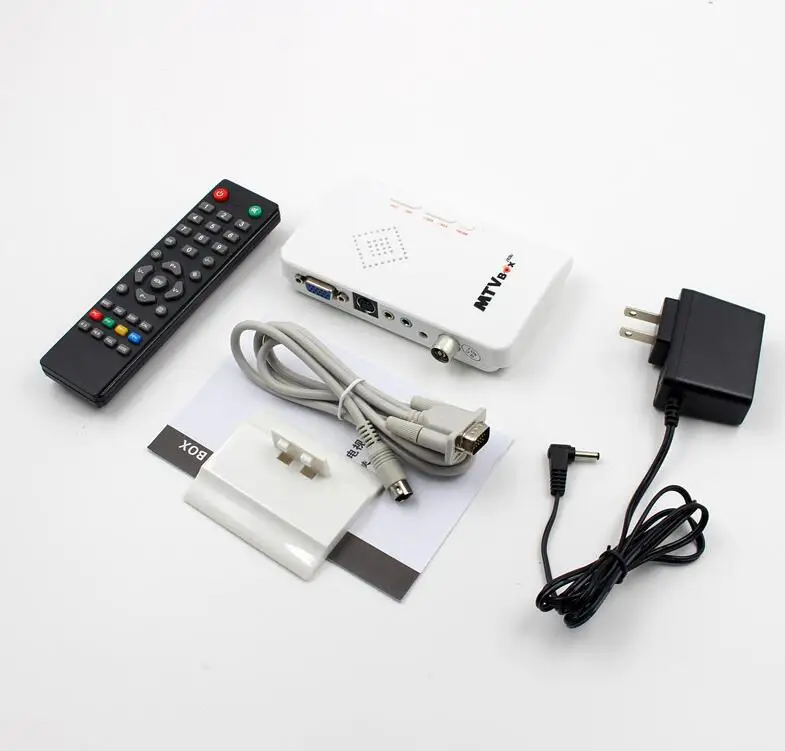 Портативный HD tv lcd HD tv Box/Caixa аналоговый ТВ-тюнер/CRT компьютерный монитор цифровой ТВ-программа приемник+ пульт дистанционного управления#1 - Цвет: Белый