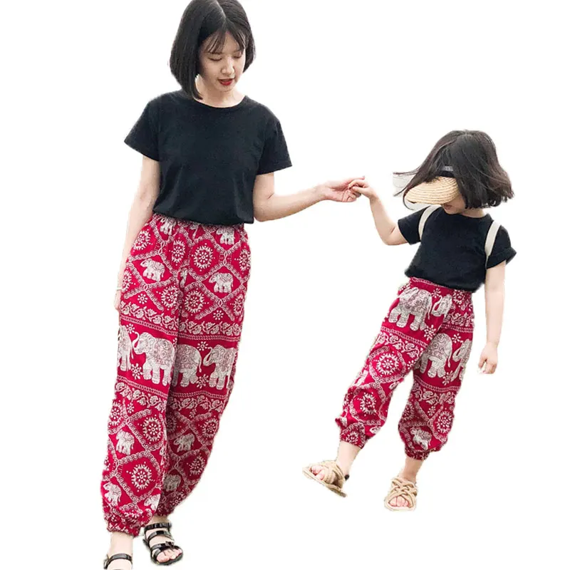 

Mommy and daughter clothes 2019 matching outfits mother daughter dresses t-shirt loose plants cotton sister shirts girls clothes