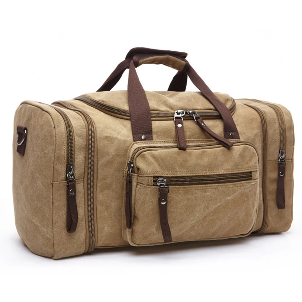 

2019 New Arrive Men Travel Luggage Hand Bags High Quality Canvas Duffel Shoulder Fashion Large Capacity Overnight Tote Pocket