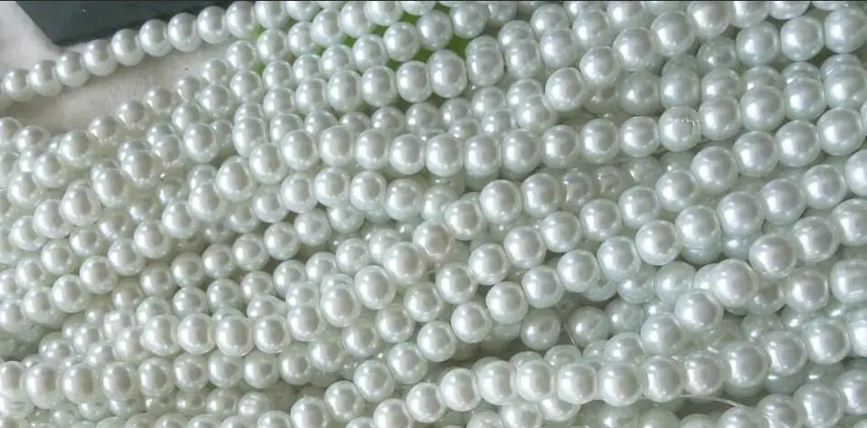 

Beads White Glass imitation pearls Round Beads 6mm Dia. , sold per lot of 5 Strands , yiwu