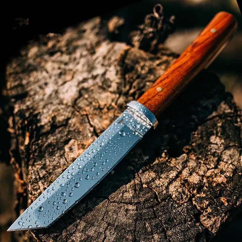 

Top Quality Katana Tactical Knife Wood Handle for Outdoor Survival Hunting Rescue EDC Hardness 9CR13MOV Fixed Blade Camp Knives