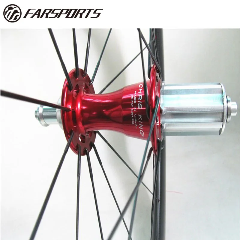 Clearance Chris King hub + Sapim  CX-Ray ! High end road bike 50mm wheels tubular 20/24H Farsports durable carbon wheels OEM accepted 5