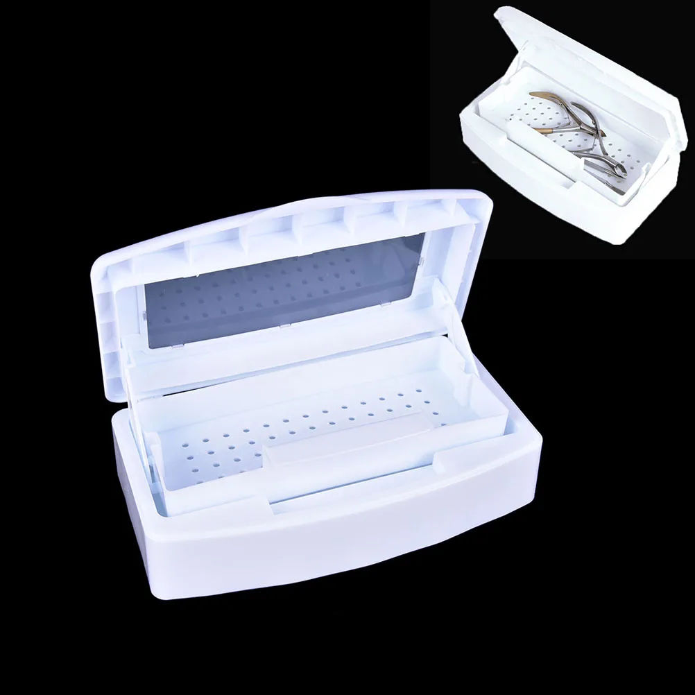 

1pcs Nail Art Sterilizing Tray Makeup Tools White Disinfection Layer Sterilizer Box Manicure Beauty Salon Clean Equipment
