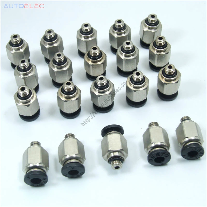 BTMB 10pcs PC4-M5 Pneumatic Air Straight Quick Fitting Push to Connect 4mm Thread M5 One Touch Hose Connector