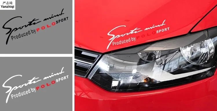 

Free Shipping 1pcs Auto Front Head Light Eyebrow Eyelid Sticker Engine Hood PVC Decal For Volkswagen VW Polo Car Styling