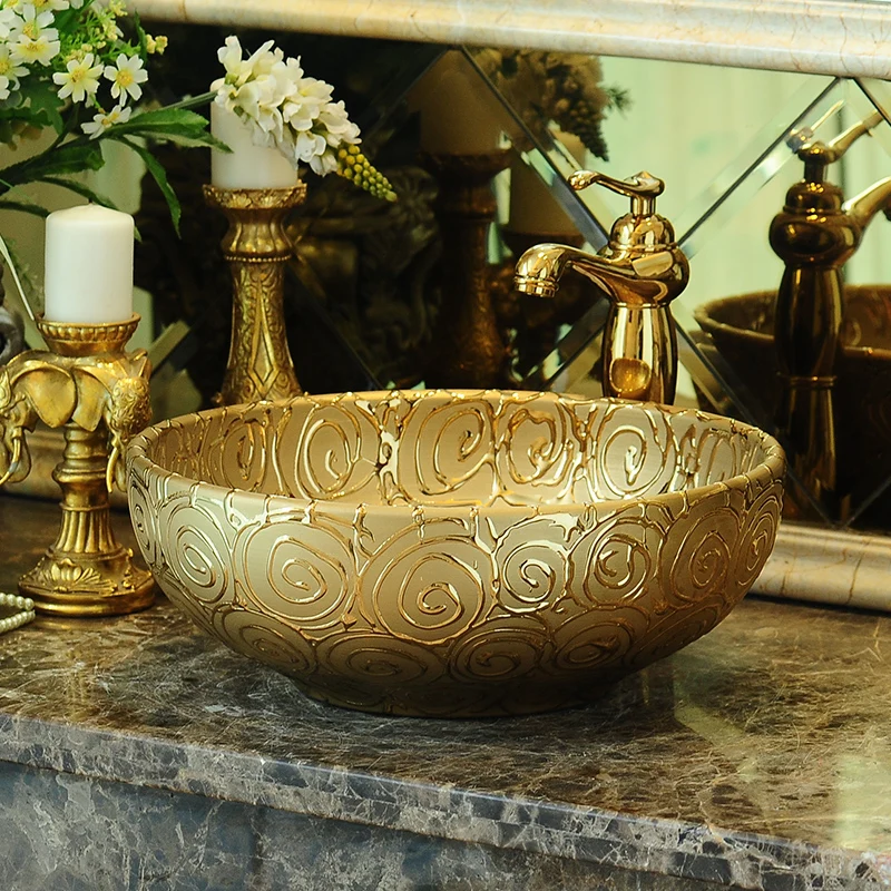 Oval Bathroom Lavabo Ceramic Counter Top Wash Basin Cloakroom Hand Painted Vessel Sink bathroom sinks wash basin bathroom (1)