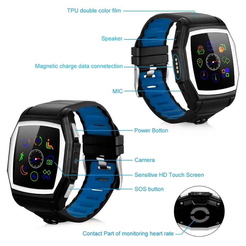 

ZAOYI 2017 IP57 GPS Bluetooth GT68 professional Smart Watch Sports Clock Reloj Inteligente for Android SIM Heart Rate monitor